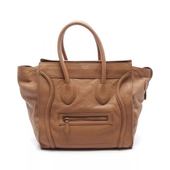 CELINE Luggage micro shopper Tote hand Bag 167793 leather Brown Used - Picture 1 of 8